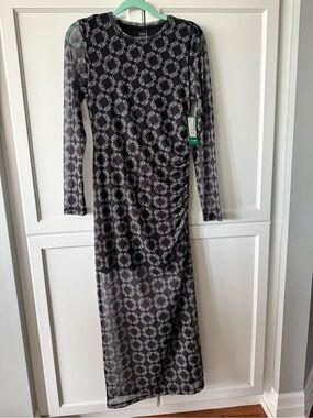 Simons Black & White Geometric Maxi Dress